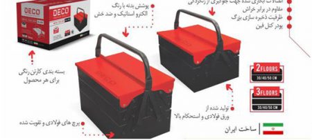 جعبه ابزار 40 سانت فلزی دو طبقه دکو مدل DC-402